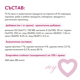 Пълноценен пауч за кучета My Love Adult dogs with beef с Говеждо месо